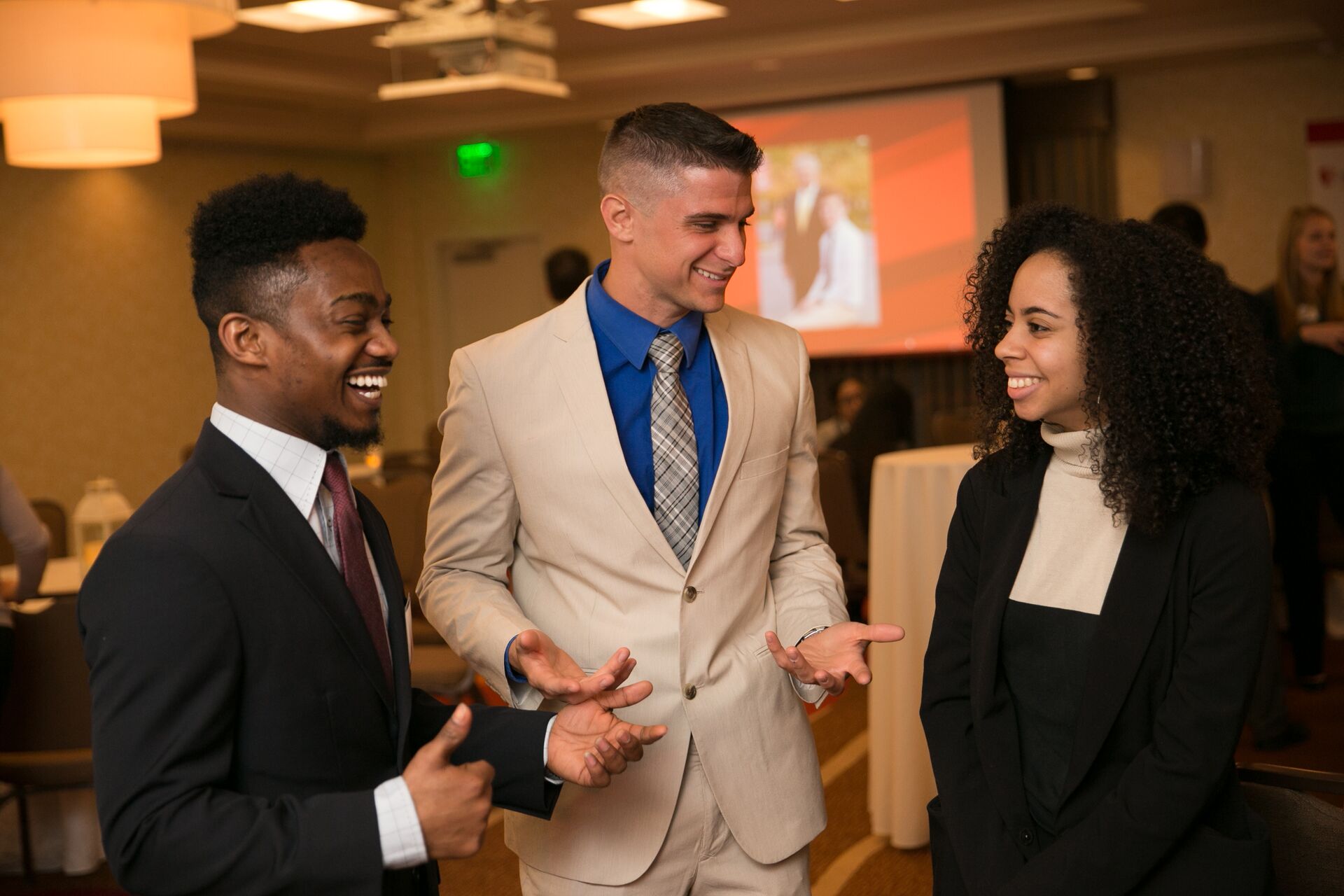 students at event