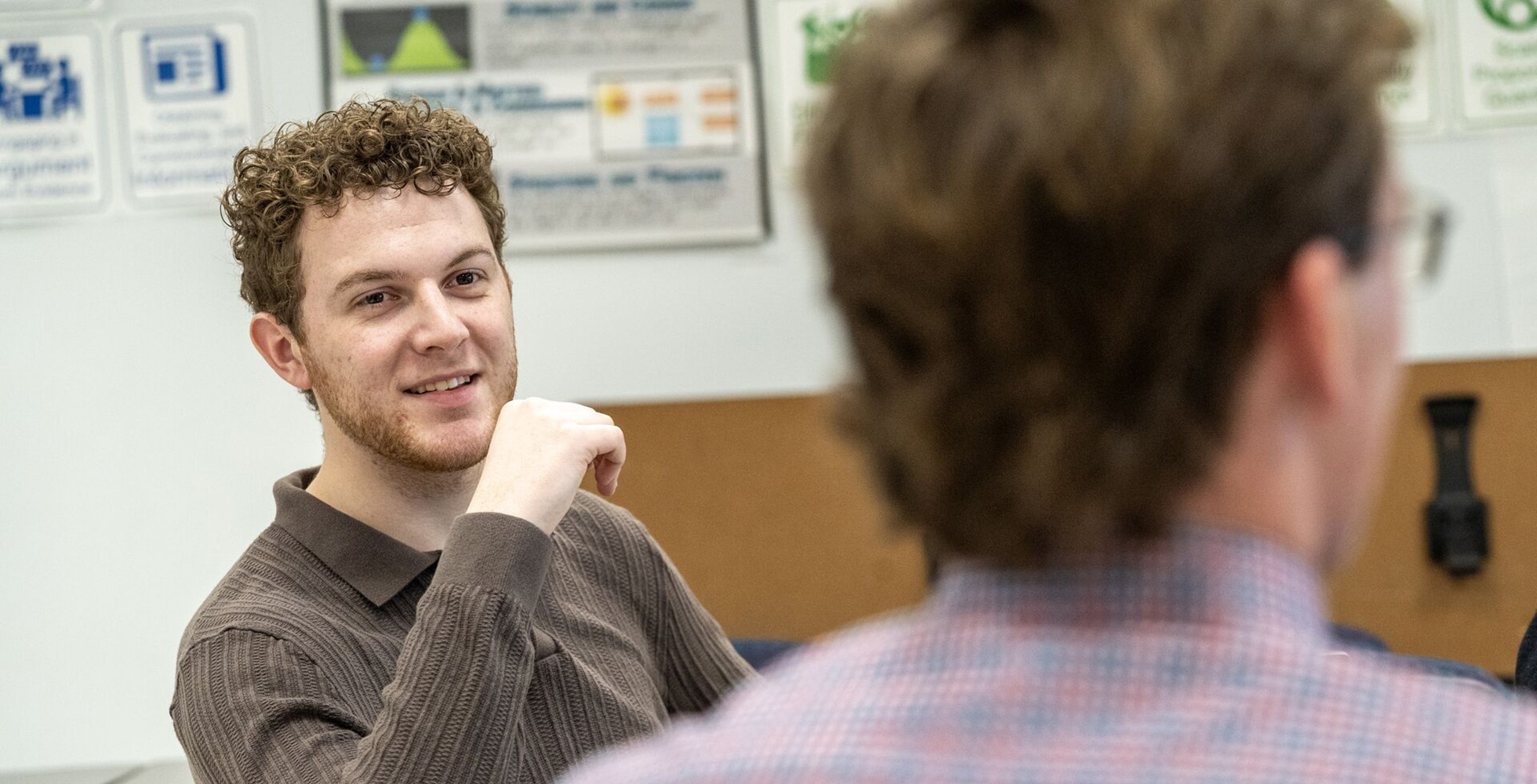 Graduate student in linguistics class