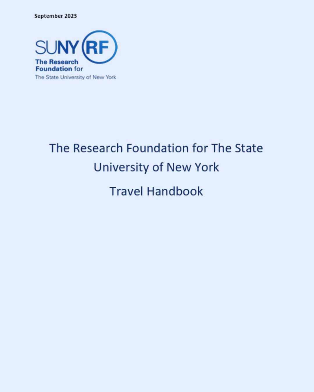 Cover of RF Travel Handbook.