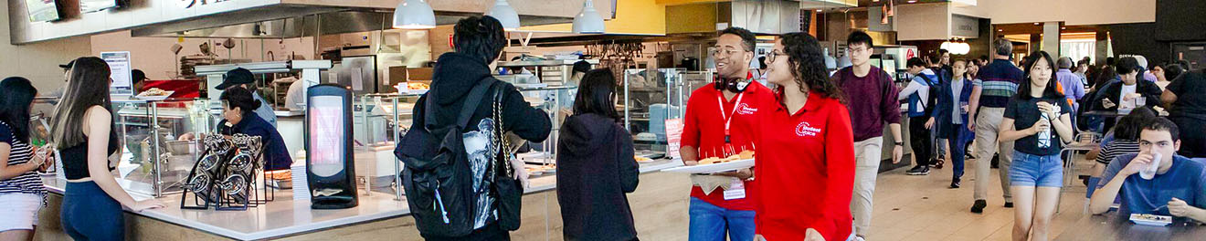 Students dining on campus
