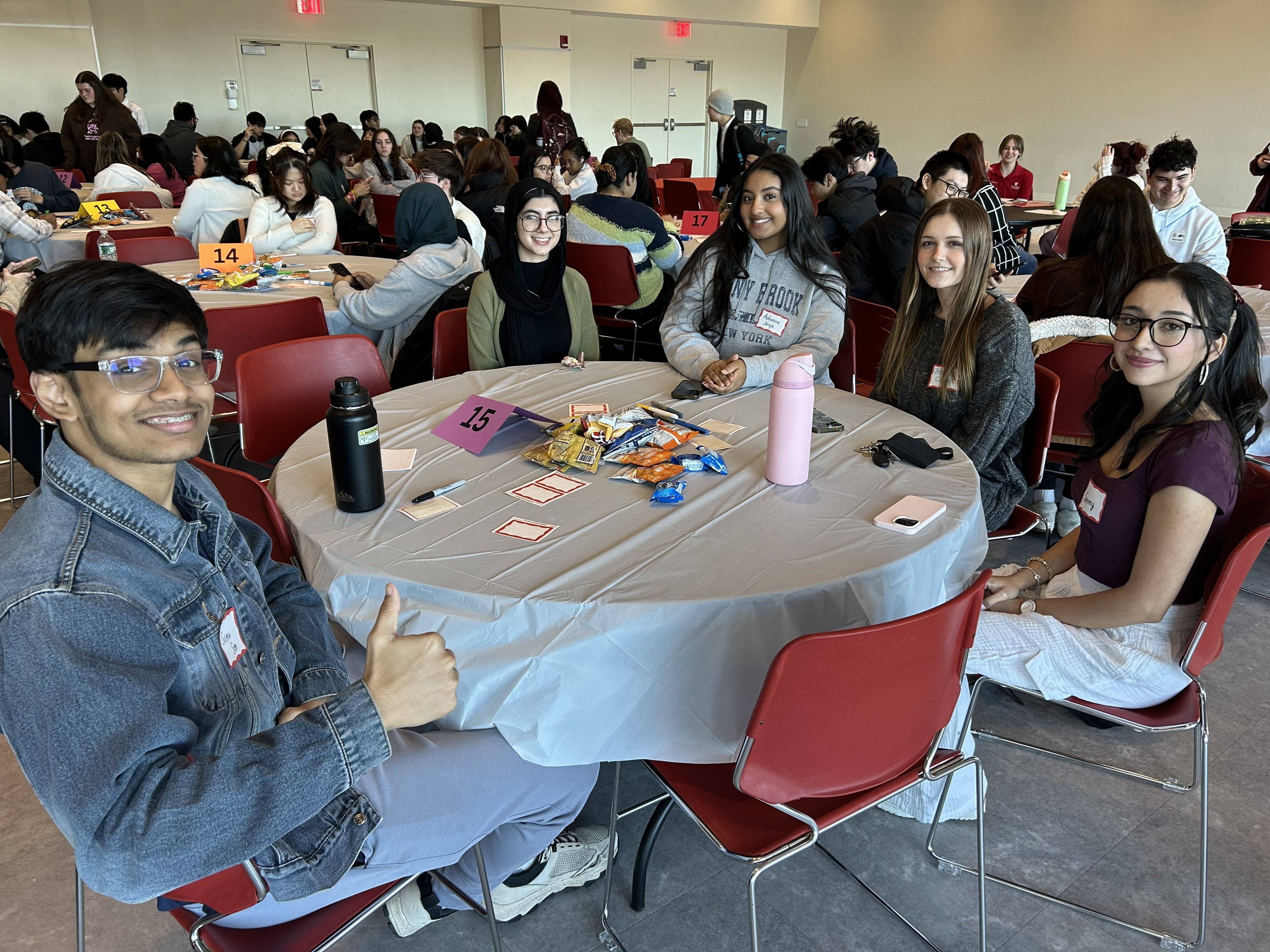 Student leaders at a table