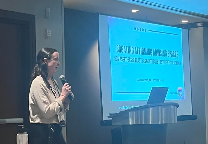Jen Rodriguez presented on asset-based advising strategies to support students' success.