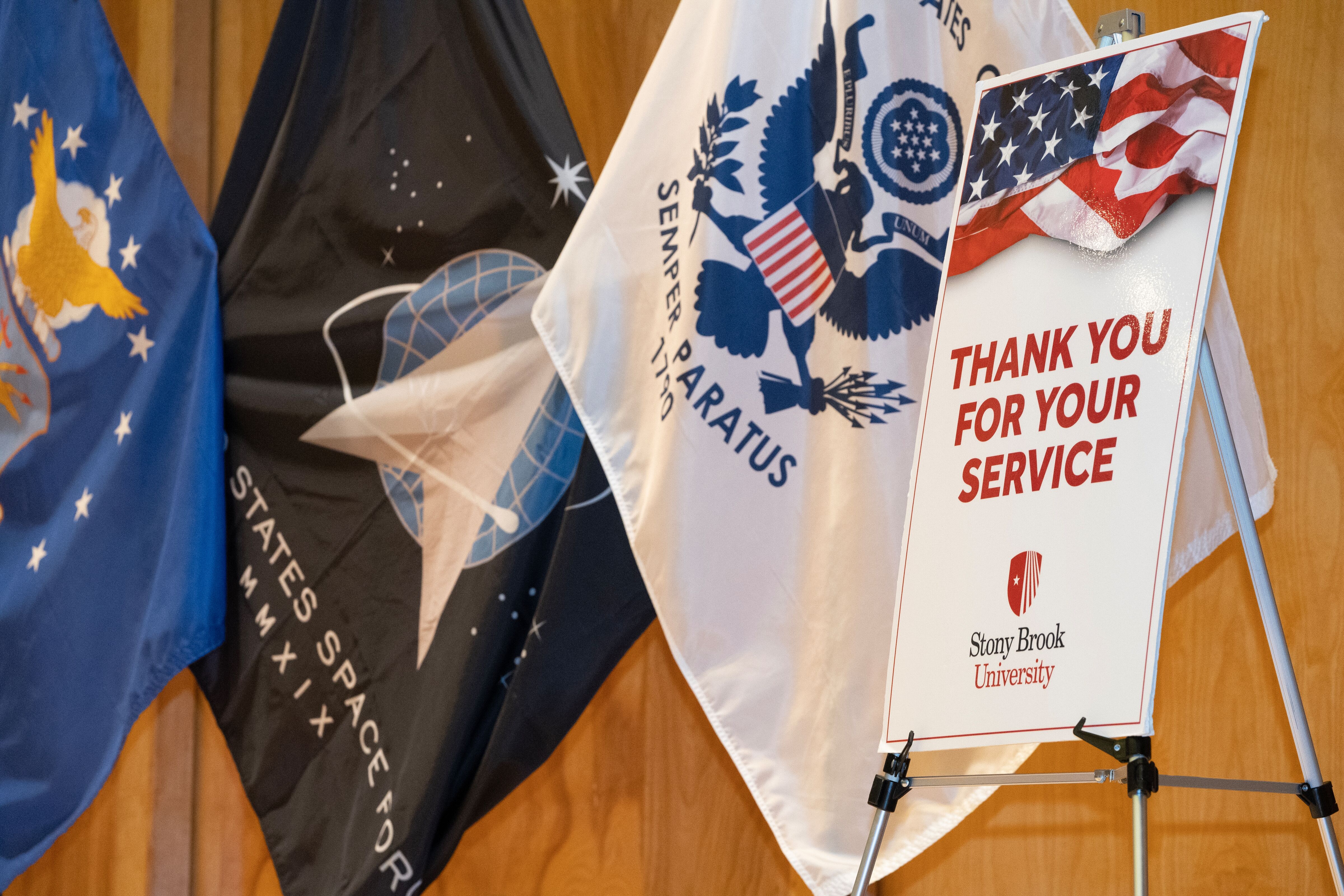 Flags displaying different military branches