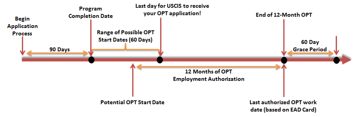 Chart showing the timeline