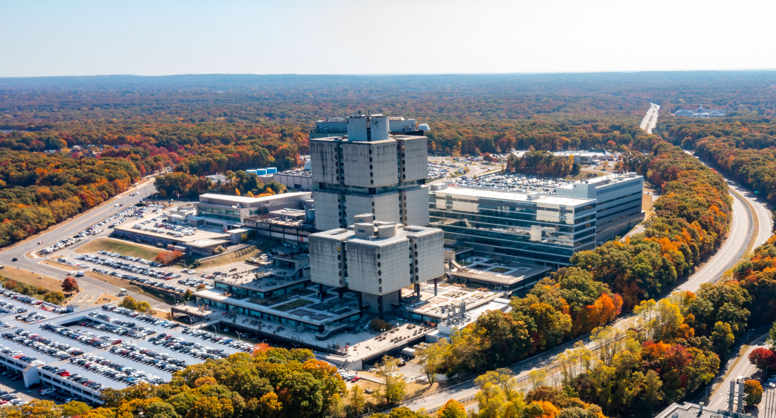 Aerial view of the Stony Brook campus
