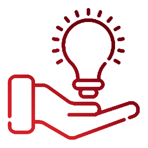 human hand holding an illuminated light bulb
