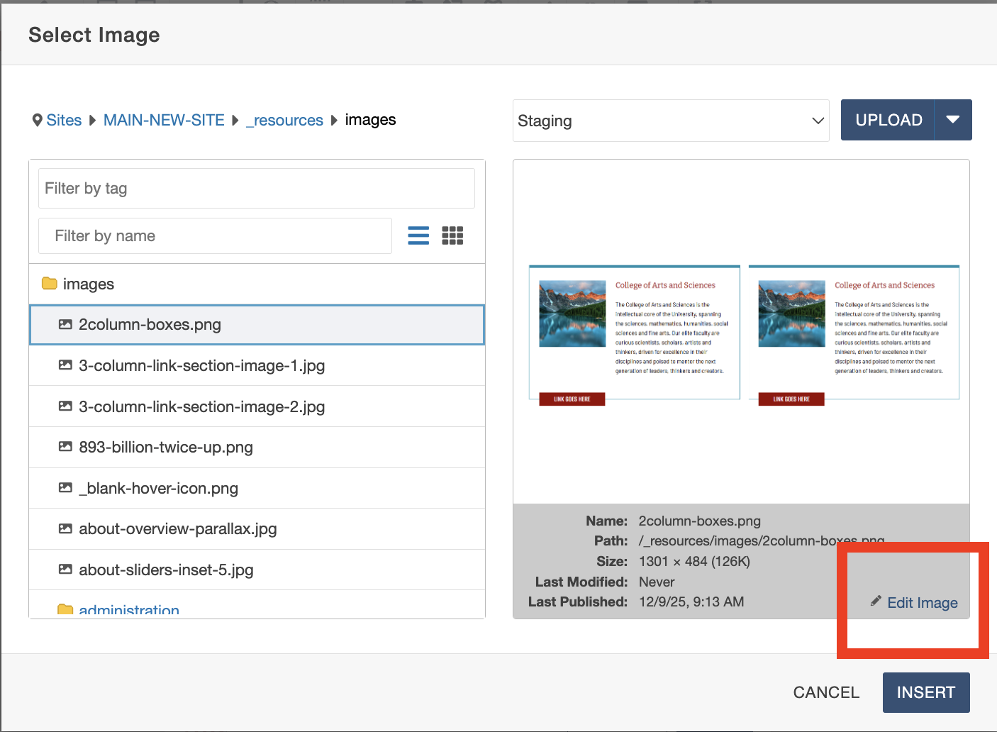 “Edit Image” link in image chooser