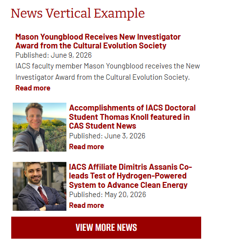 screenshot of a vertical news feed listing 3 stories.