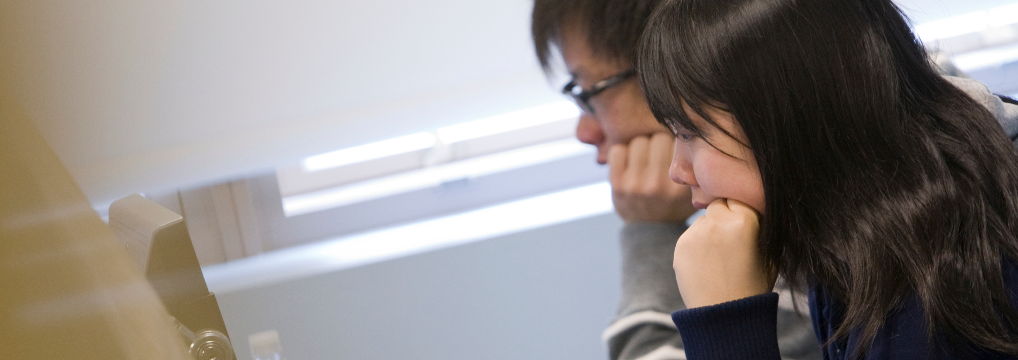 a girl using computer