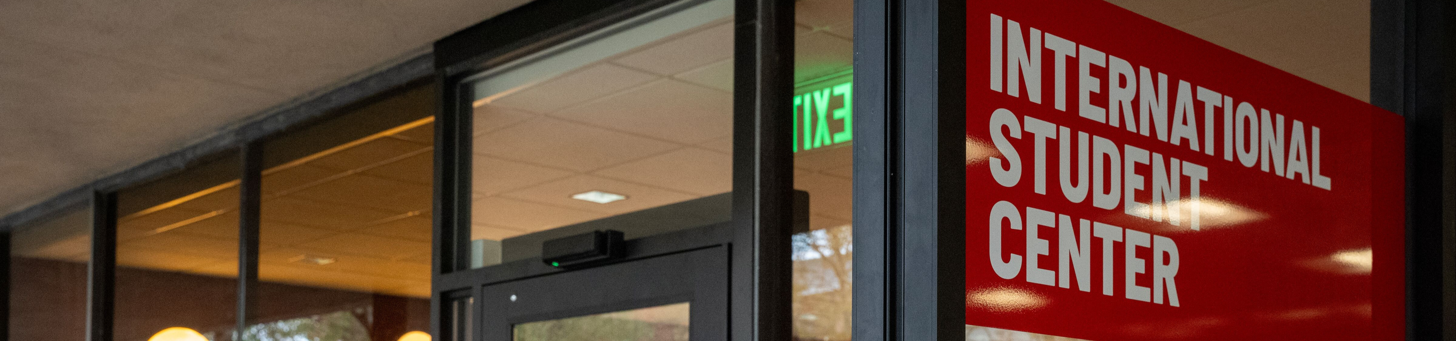 international student center entrance board