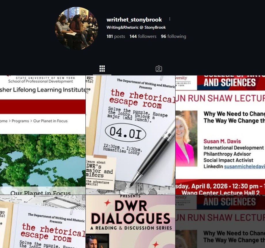 SBU WritRhet Instagram
